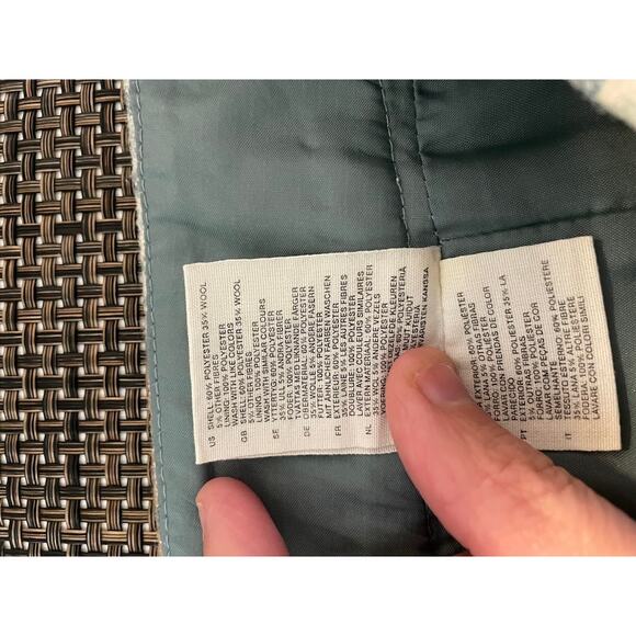 H&M Wool A-Line Knee Length Skirt Womens 6 Polka Dotted Academia Y2K Blue - Picture 11 of 13